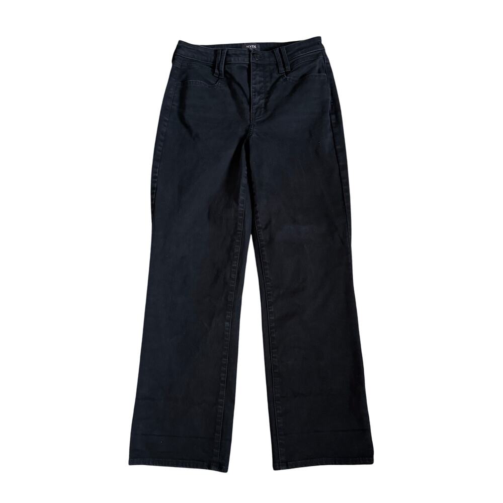 NYDJ Jeans Womens Size 2 Black Stretch Denim Lift Tuck Relaxed Straight Leg